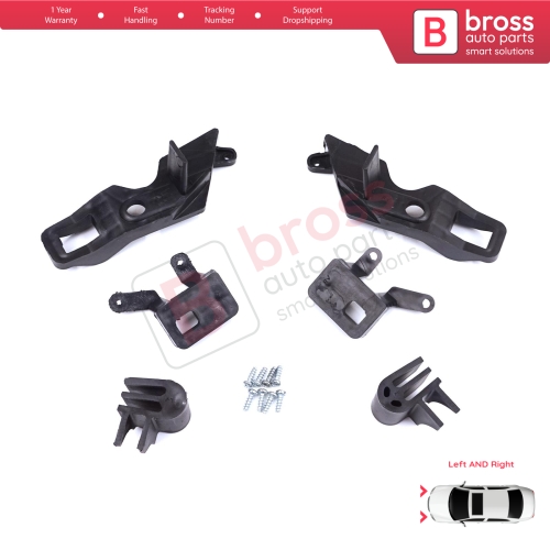 Headlight Holder Mount Repair Bracket Tab Set Left Right Side for Citroen C Elysee DD 2017-2024﻿ Facelift 9817298480 9817297880