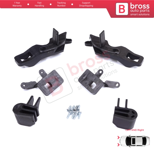 Headlight Holder Mount Repair Bracket Tab Set Left Right Side for Citroen C Elysee DD 2017-2024﻿ Facelift 9817298480 9817297880