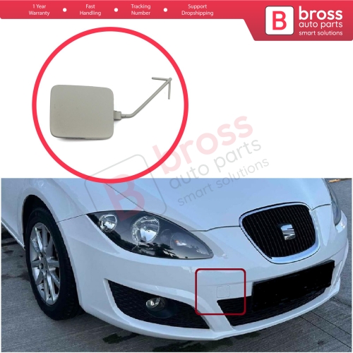 Front Bumper Tow Hitch Eye Hook Cover Cap for Seat Leon MK2 1P1 2009-2013 Facelift 1P0807241C