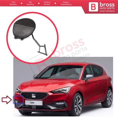 Front Bumper Tow Hitch Eye Hook Cover Cap for Seat Leon MK4 KL8 KL1 KLG 2020-On HB Sportstourer 5FA807241