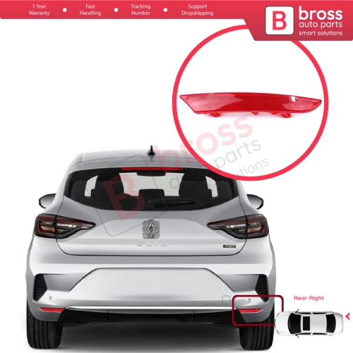 Rear Right Side Bumper Reflex Reflector for Renault Clio MK5 BF B7 2019-On 265602442R