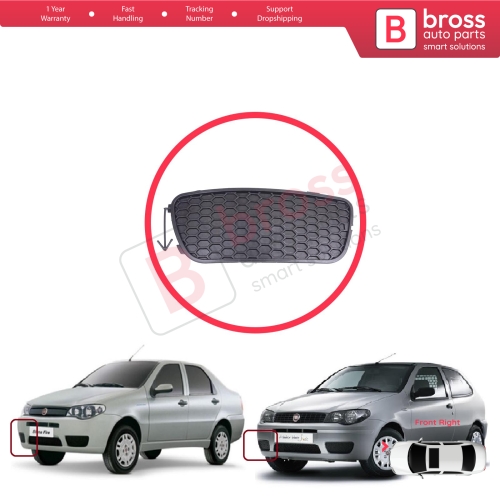 Front Bumper Fog Light Grille Frame Without Holes Right for Fiat Palio Siena MK1 178 2007-2016 Albea 2002-2012 51703144