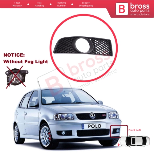 Front Bumper Fog Light Frame Housing Left for VW Polo MK3 6N2 1999-2001 Facelift 6N0853665C