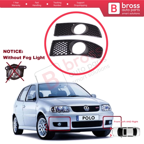 Front Bumper Fog Light Frame Housing Left Right for VW Polo MK3 6N2 1999-2001 Facelift 6N0853665C 6N0853666C