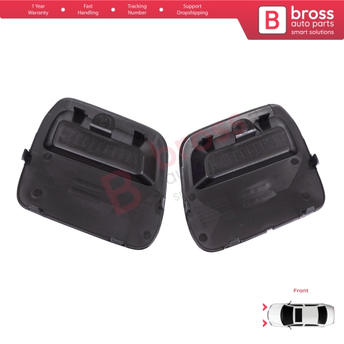 Front Bumper Tow Bar Hook Eye Cover Set Black for Renault Dacia Duster MK2 HM 2017-2023 511804555R