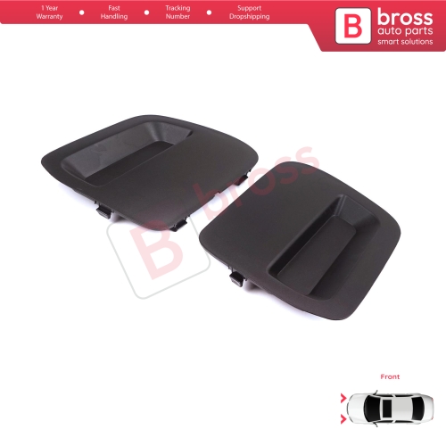 Front Bumper Tow Bar Hook Eye Cover Set Black for Renault Dacia Duster MK2 HM 2017-2023 511804555R