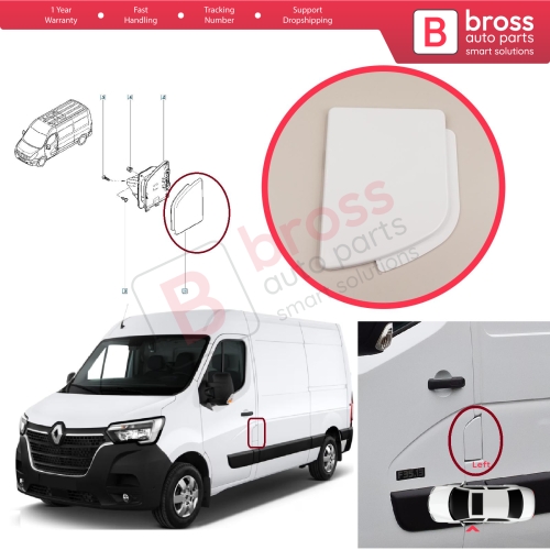 Left Fuel Tank Filler Flap Cap Cover White for Renault Master MK3 Opel Movano B NV400 X62 788300019R