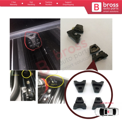 4 Pieces Sunroof Rail Frame Glass Slider Guide Repair Bracket for Mercedes CLA A C E Class W176 W177 W205 C207 C117...