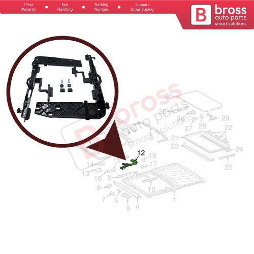 Sunroof Holder Lifting Slide Angle Hatch Brackets 1267801512 for Mercedes W126 W463