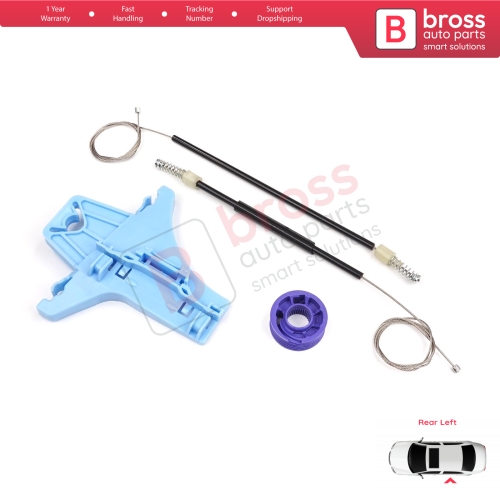 Window Regulator Repair Kit Rear Left for VW Polo Vento MK5 6R 6C 61 2009-2022 4/5 Door 6R4839461...