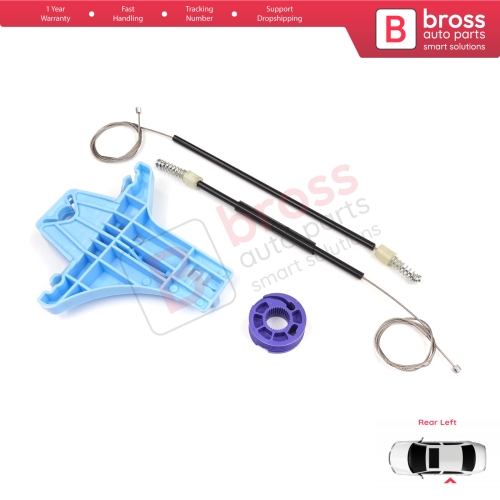 Window Regulator Repair Kit Rear Left for VW Polo Vento MK5 6R 6C 61 2009-2022 4/5 Door 6R4839461...