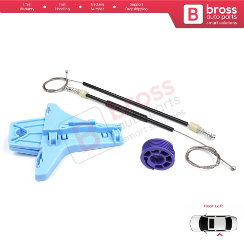 Window Regulator Repair Kit Rear Left for VW Polo Vento MK5 6R 6C 61 2009-2022 4/5 Door 6R4839461...