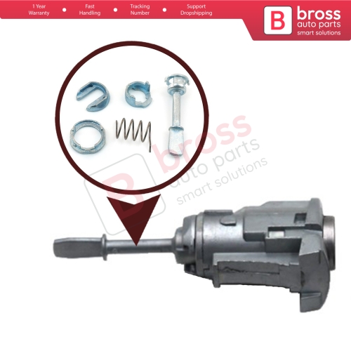 Front Door Lock Barrel Repair Kit 3B0837167 51.5 mm for Seat Leon MK1 1M 1999-2005...